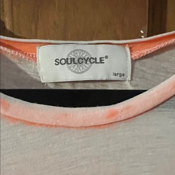 SoulCycle White and Peach/Orange Muscle Tee - Picture 2 of 3
